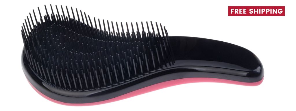 This brush has an easy-to-hold ergonomic handle and unique soft cone-shaped bristles, giving pain-free brushing, and comes with free comb cleaner.